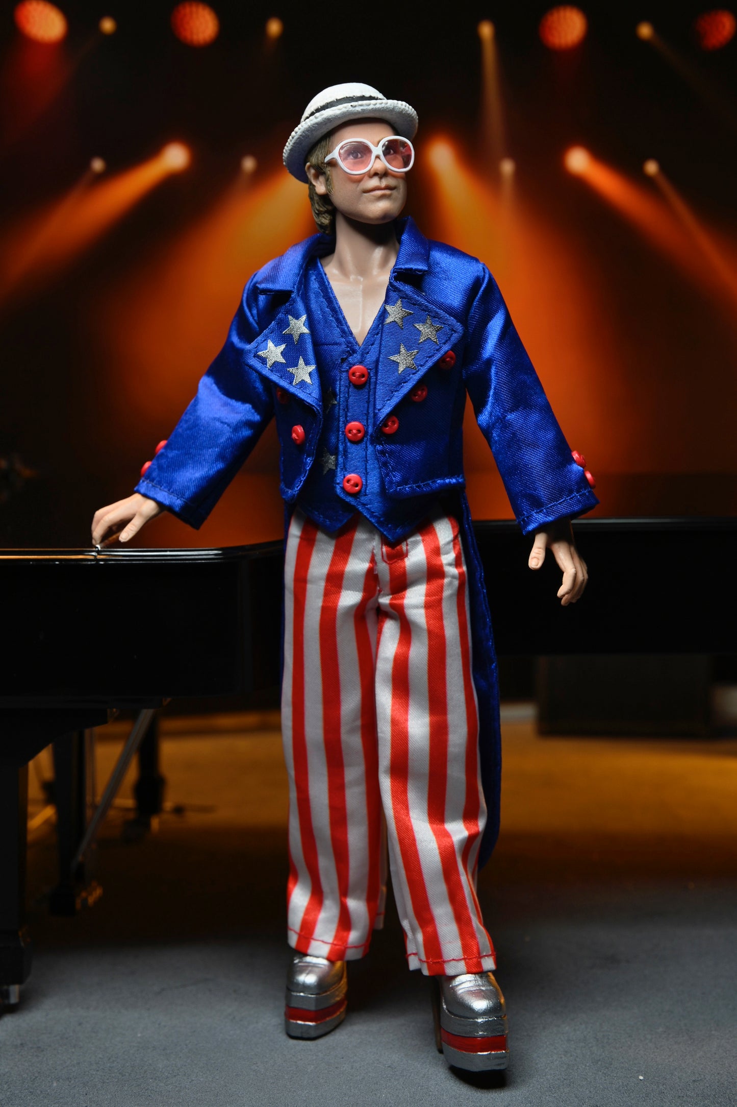 ELTON JOHN WITH PIANO (LIVE 1976) DELUXE 8 INCH CLOTHED ACTION FIGURE
