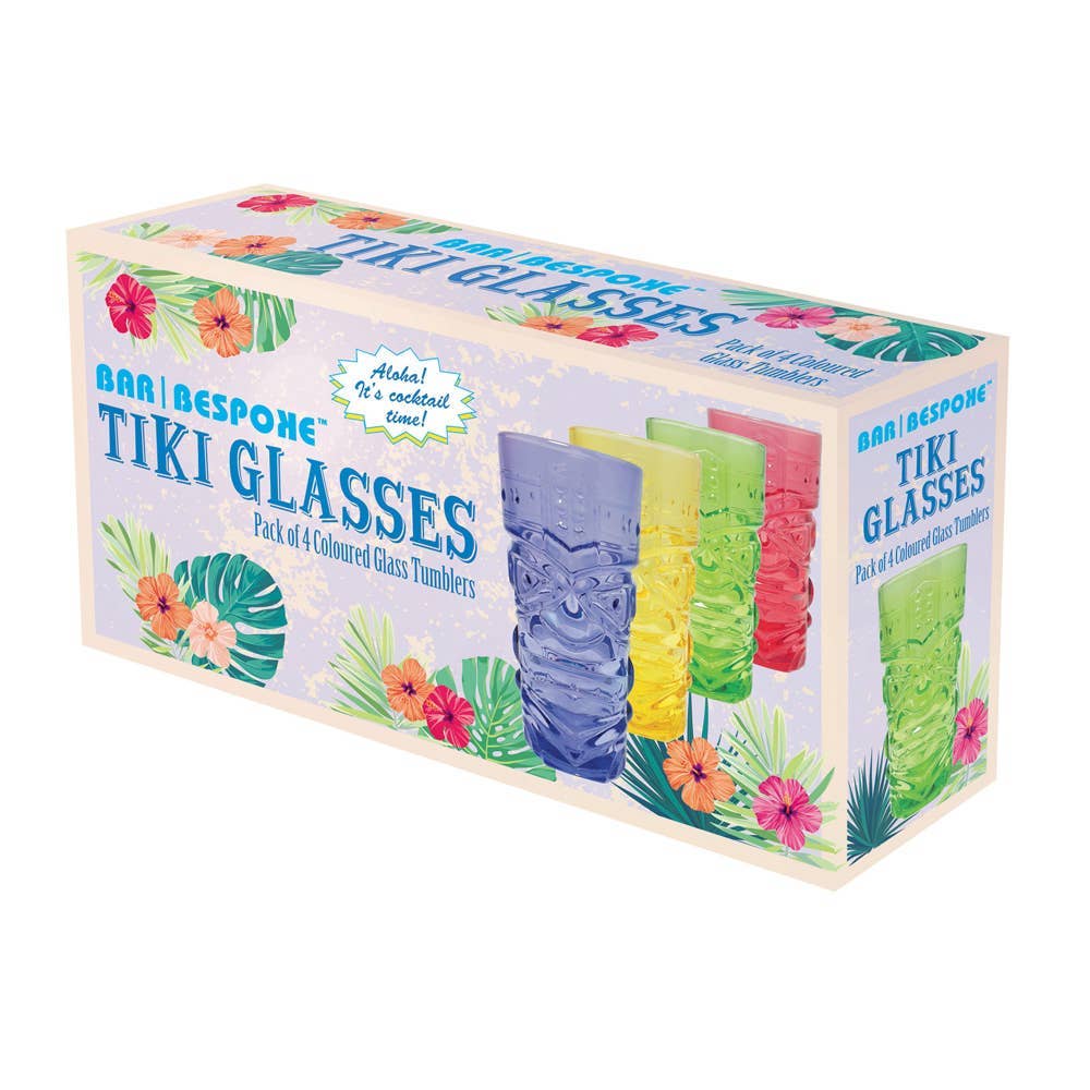 Bar Bespoke Coloured Tiki Highball Glass 4 Pack