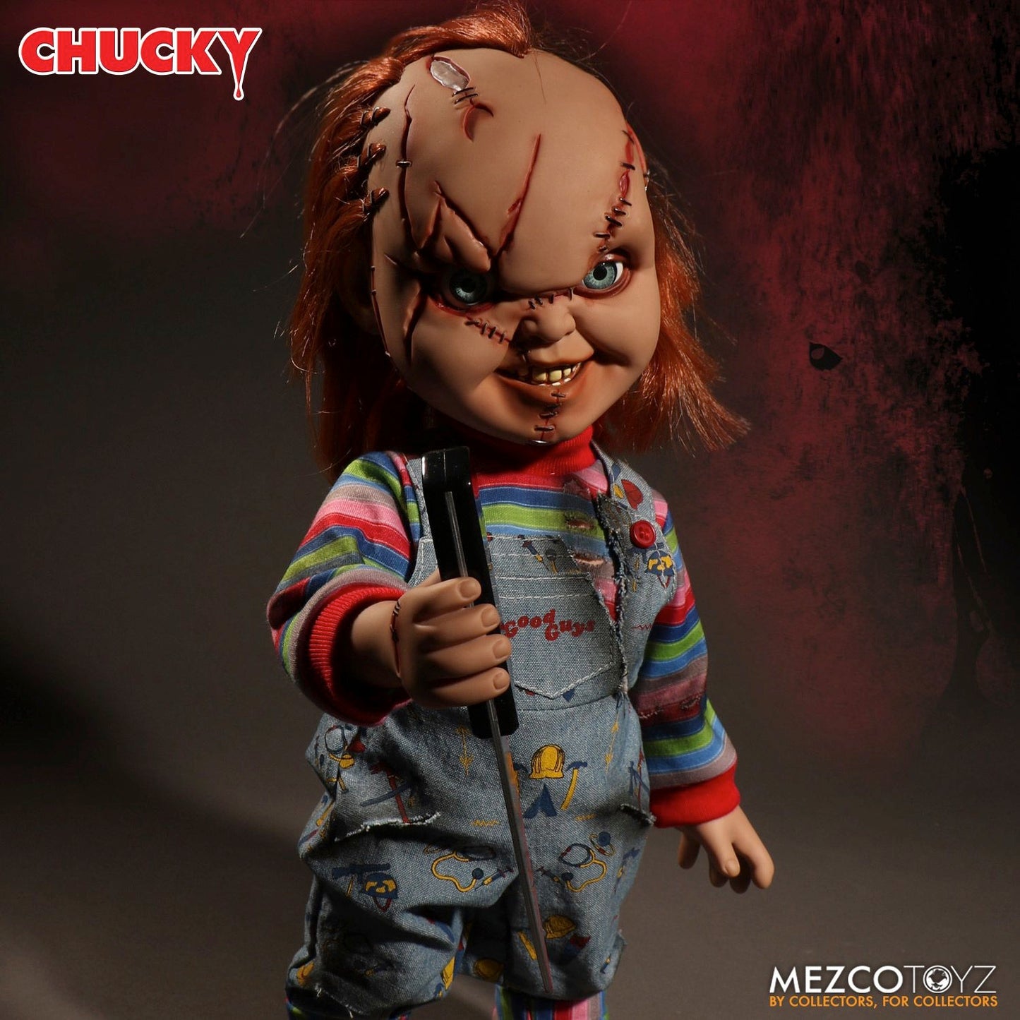 CHUCKY "SCARRED FACE" 15 INCH MDS MEGA SCALE FIGURE WITH SOUND - STAR IMAGES UK EXCLUSIVE