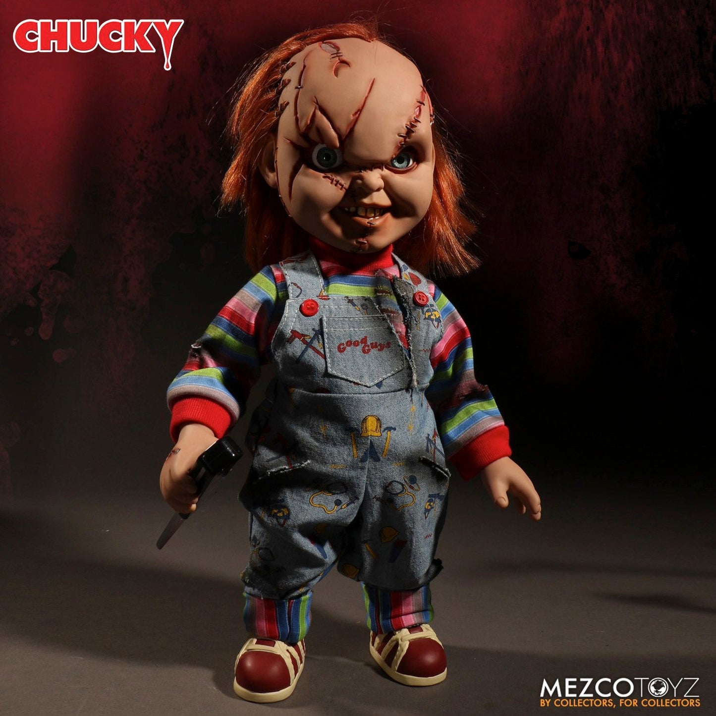 CHUCKY "SCARRED FACE" 15 INCH MDS MEGA SCALE FIGURE WITH SOUND - STAR IMAGES UK EXCLUSIVE
