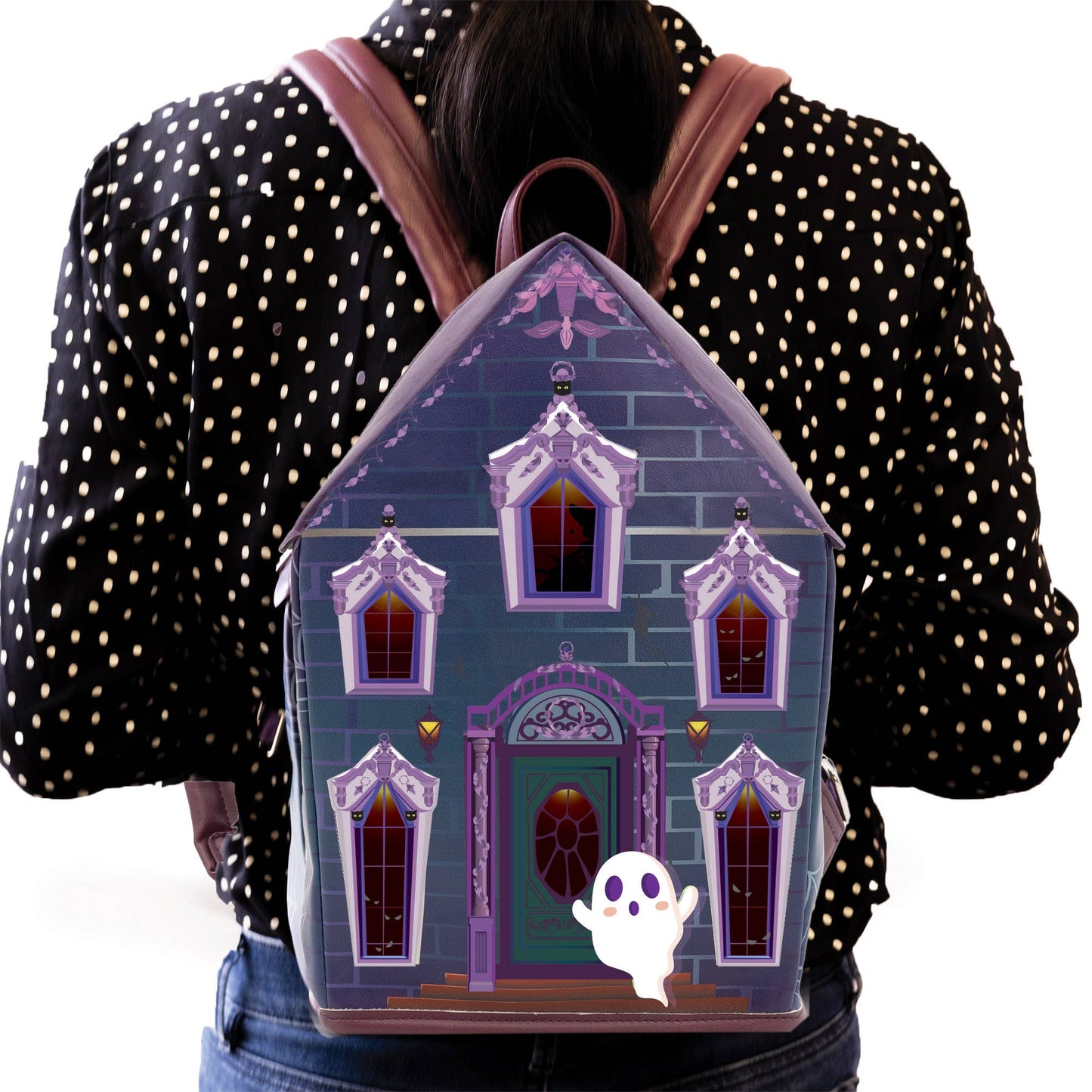 Halloween GLOW-IN-THE-DARK Haunted House Backpack 👻