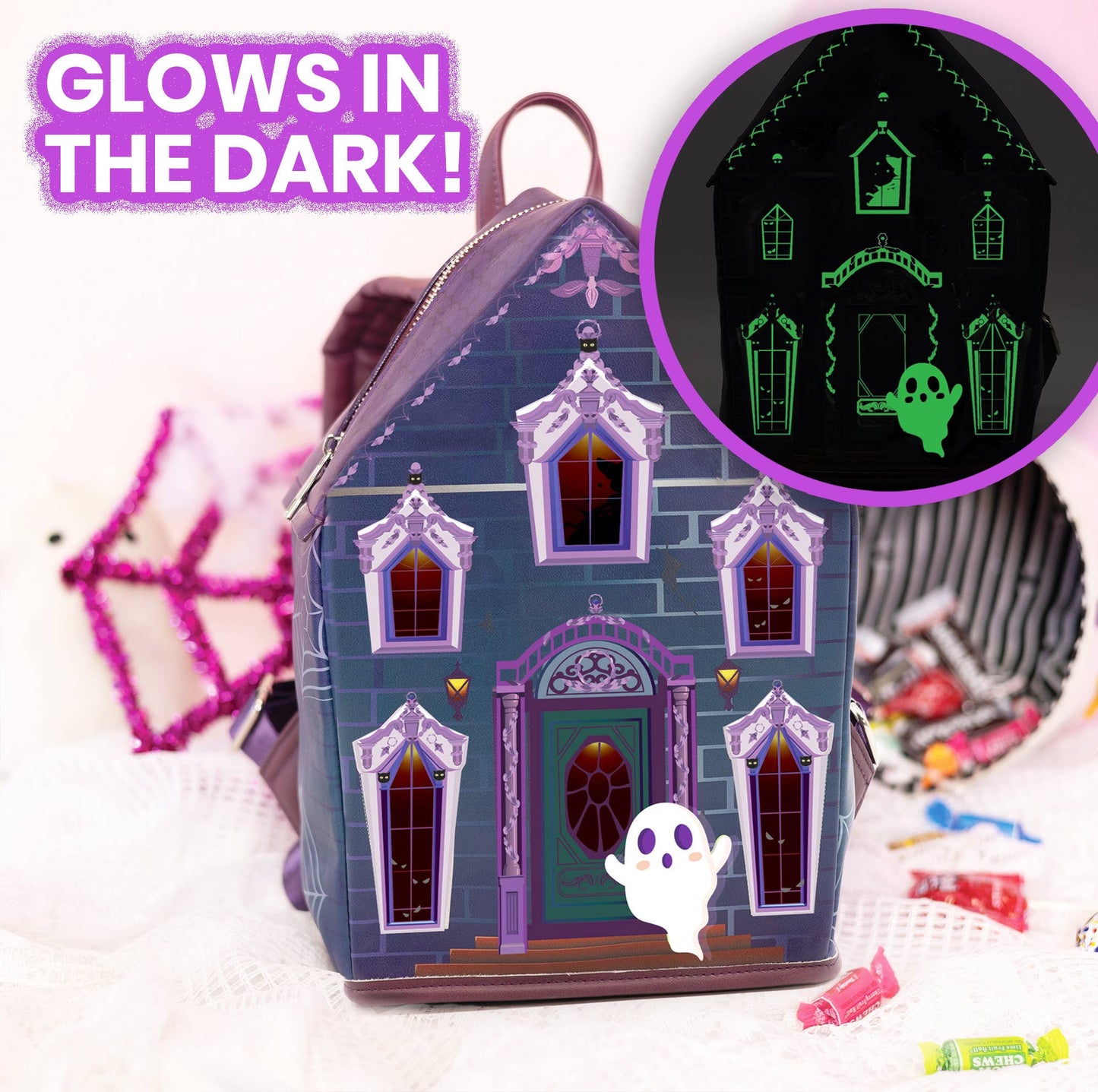 Halloween GLOW-IN-THE-DARK Haunted House Backpack 👻
