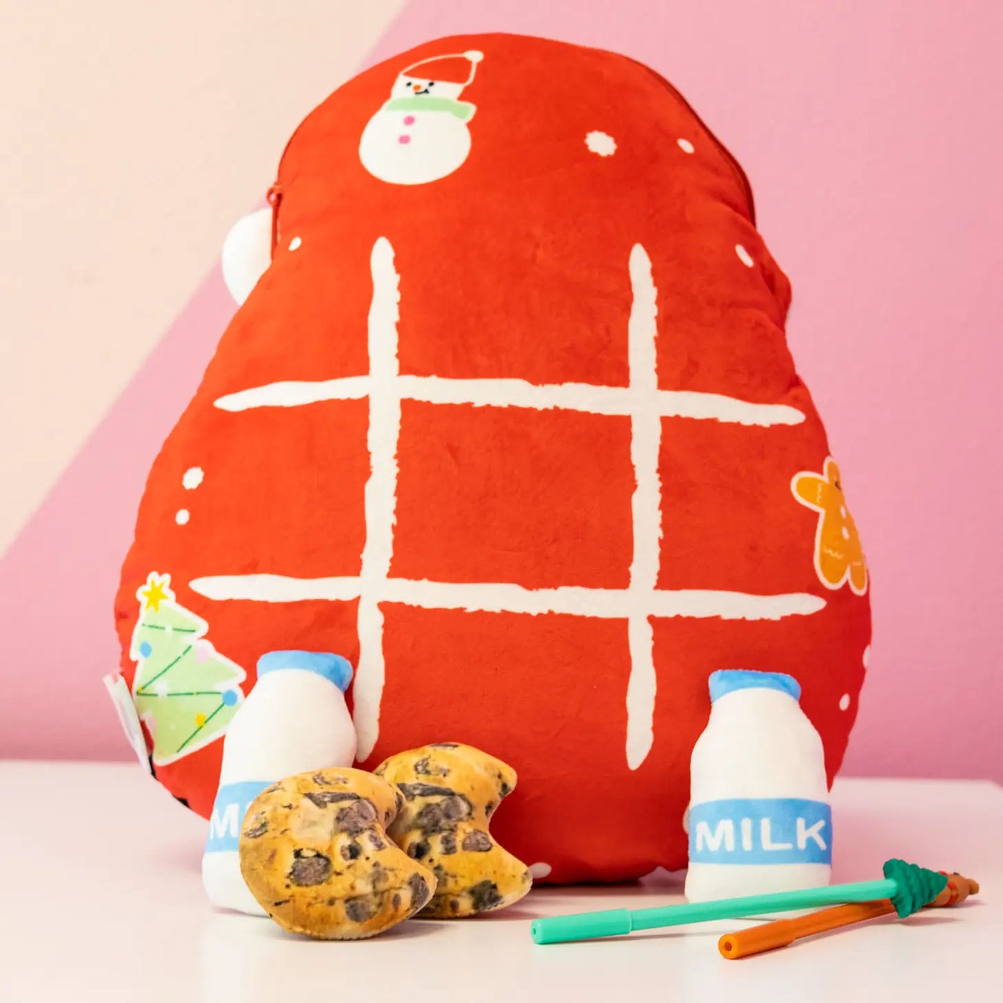 Tic Tac Toe Mini Plushies Cushion - Santa's Cookies