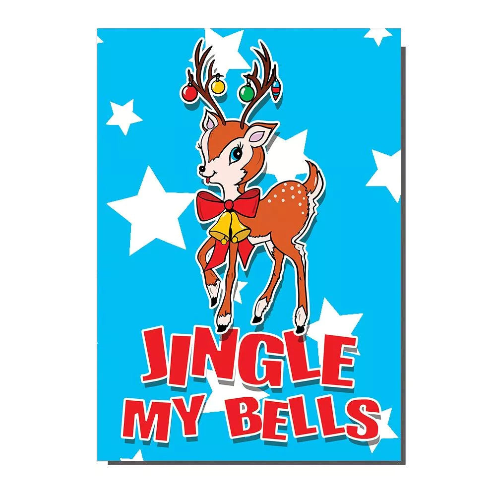 Jingle My Bells Kitch Bambi Christmas Card