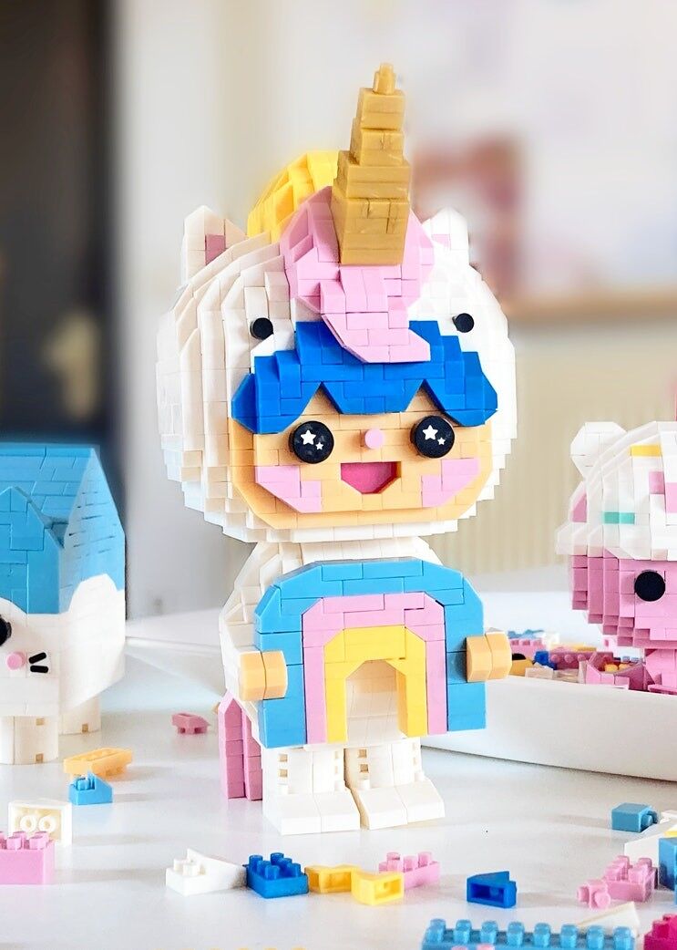 RAINBOW UNICORN Mini Bricks Puzzle - Momiji
