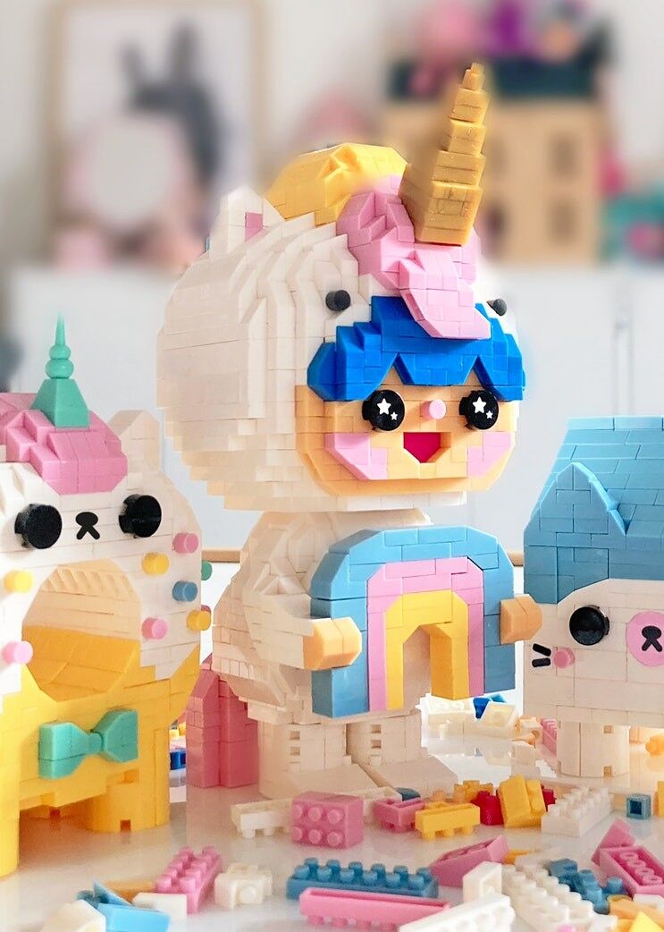 RAINBOW UNICORN Mini Bricks Puzzle - Momiji