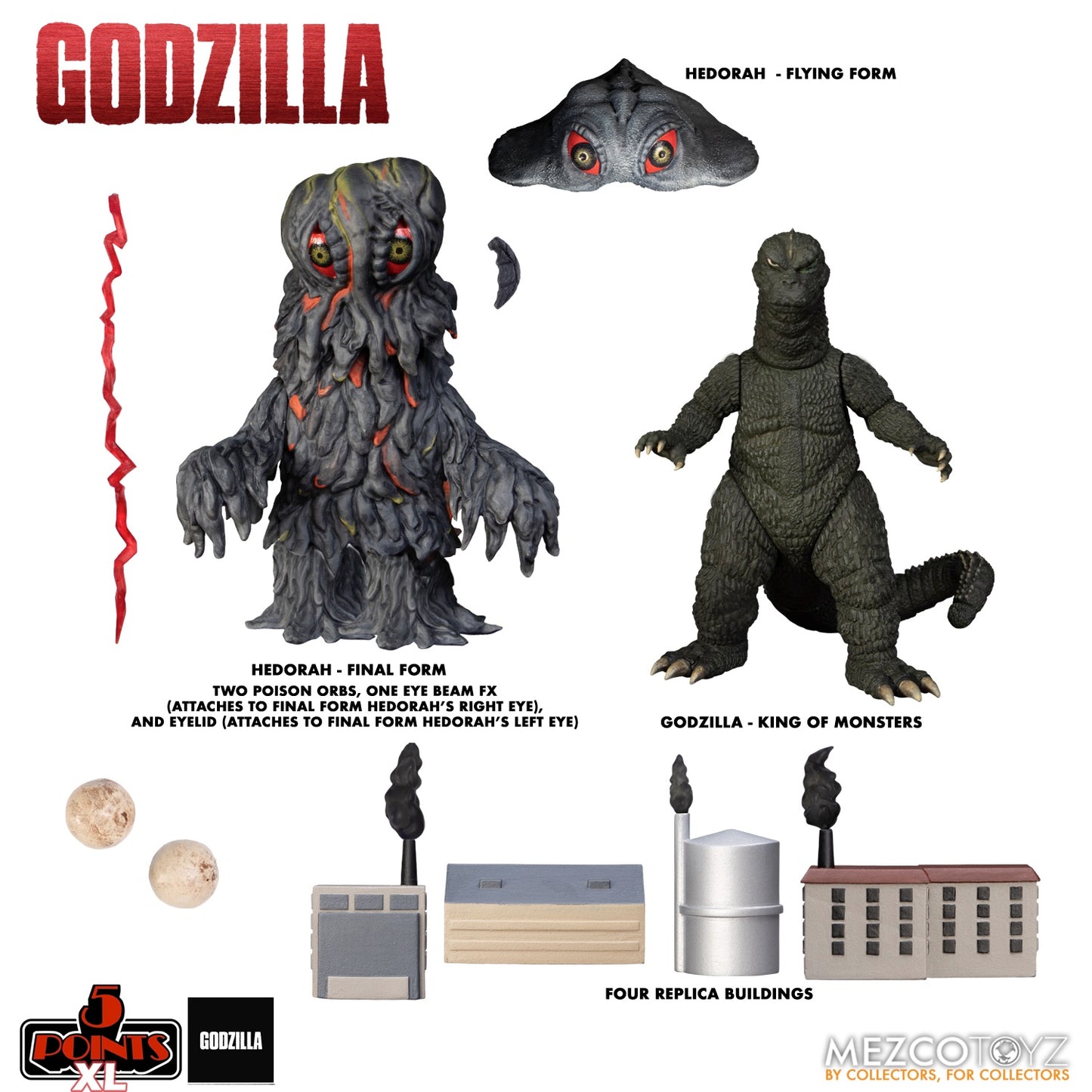 GODZILLA VS HEDORAH 5 POINTS XL 2 FIGURES BOXED SET