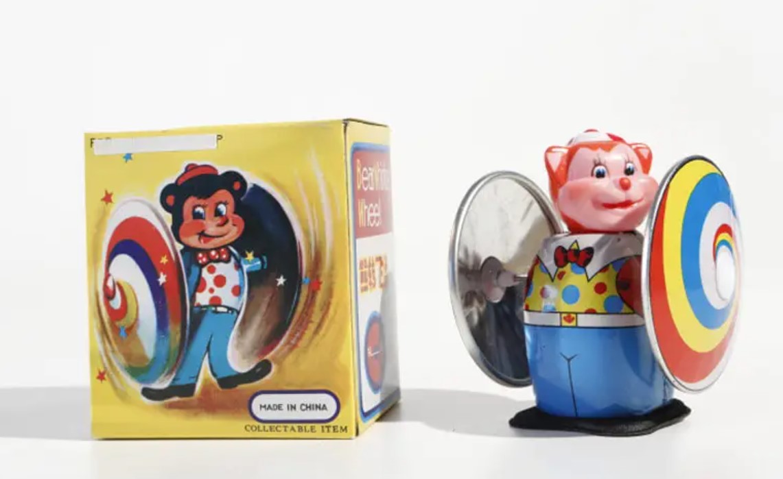 Collector's Tin Toy- Bear With Wheels