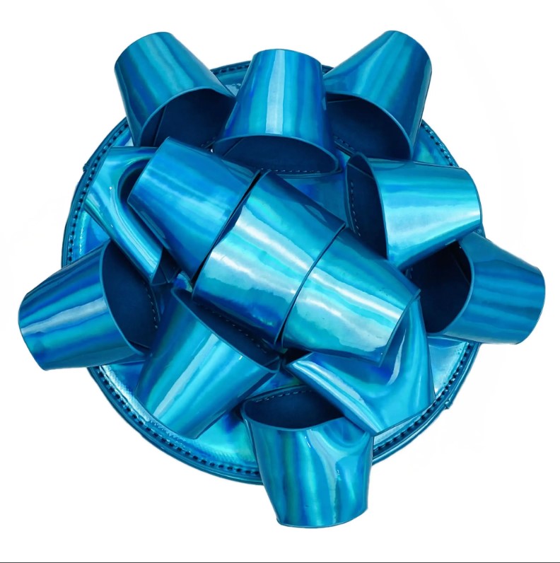 Glitzy Gift Ribbon Handbag - Blue