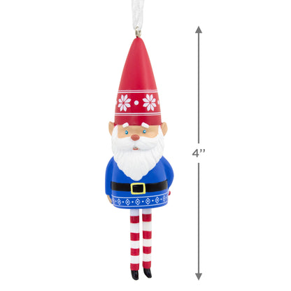 Collectable Christmas Gnome With Dangly Legs Ornament