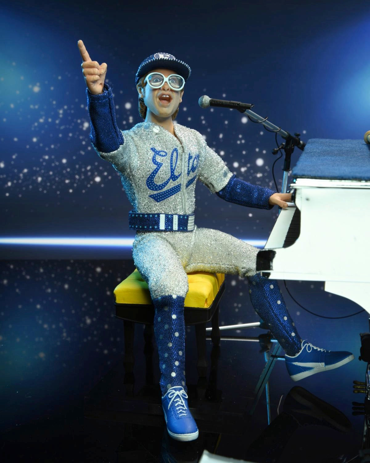 ELTON JOHN WITH PIANO (LIVE 1975) DELUXE 8 INCH CLOTHED ACTION FIGURE
