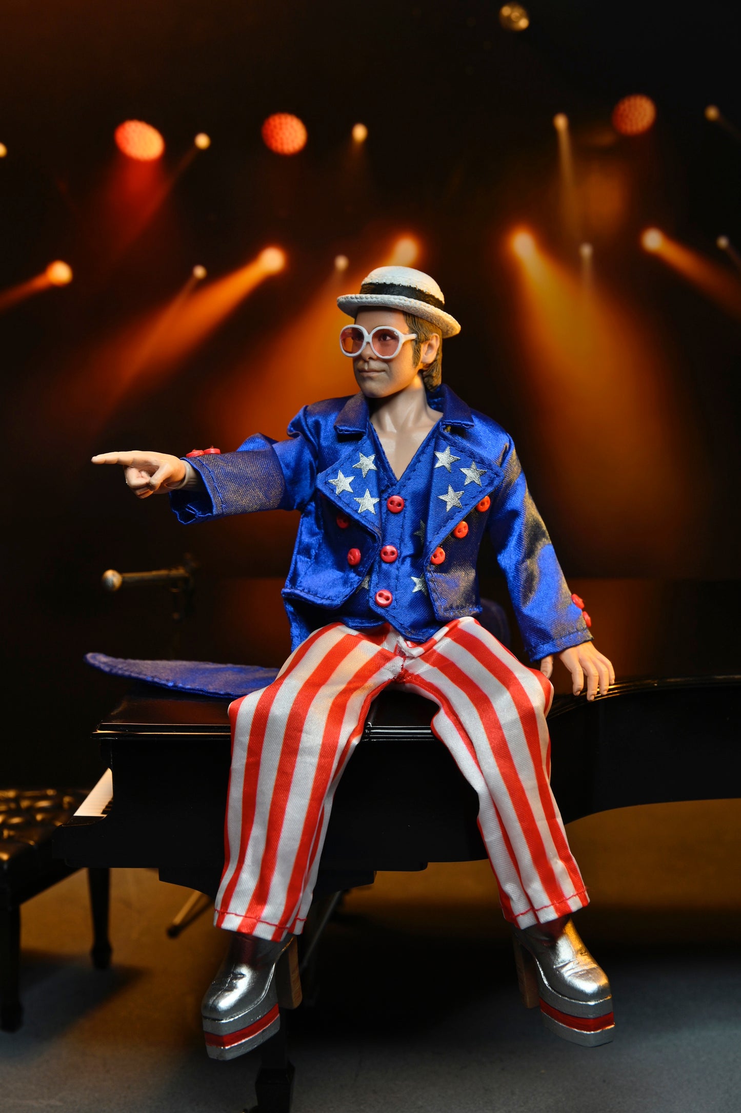 ELTON JOHN WITH PIANO (LIVE 1976) DELUXE 8 INCH CLOTHED ACTION FIGURE