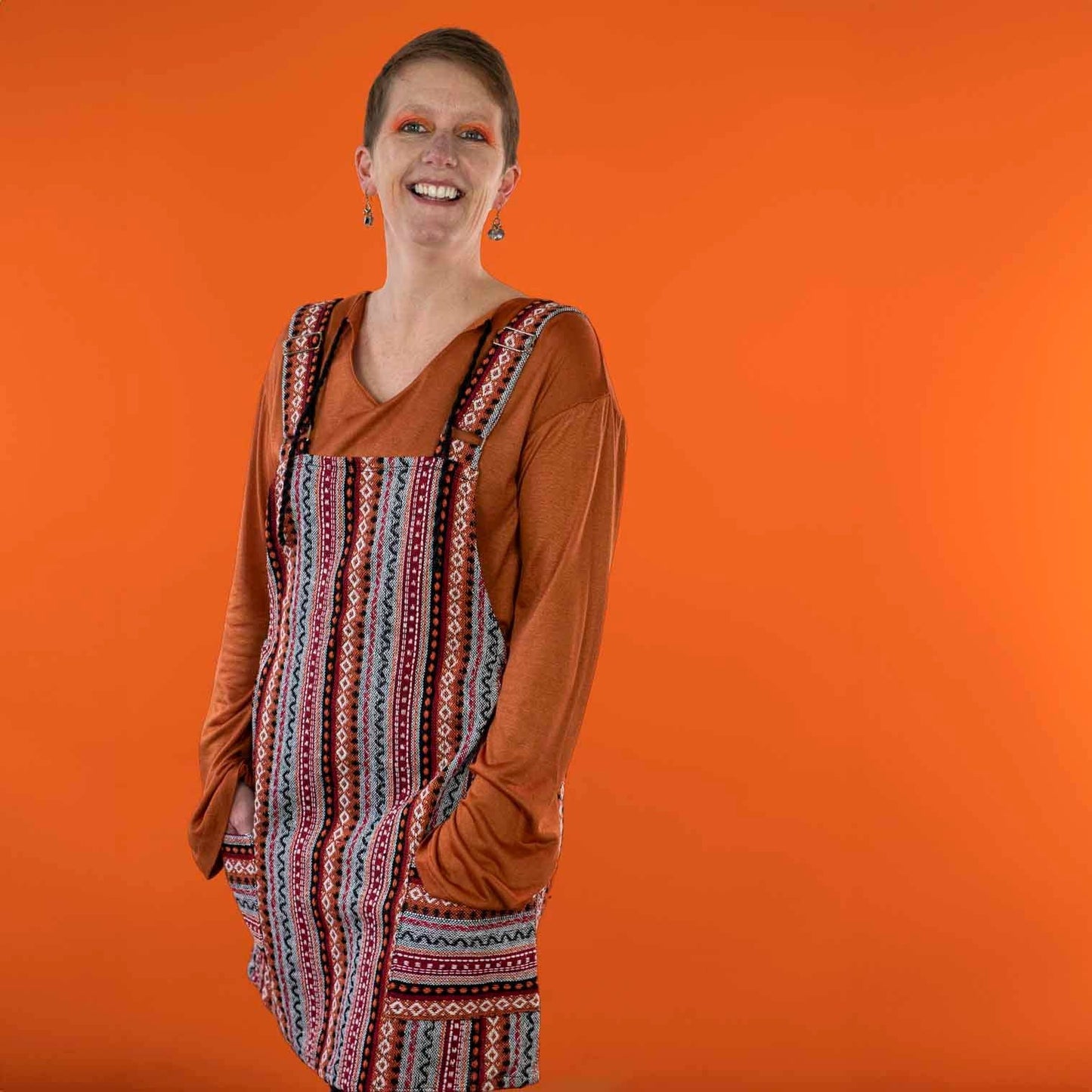 Thai Weave Dungaree Dress