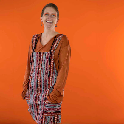 Thai Weave Dungaree Dress