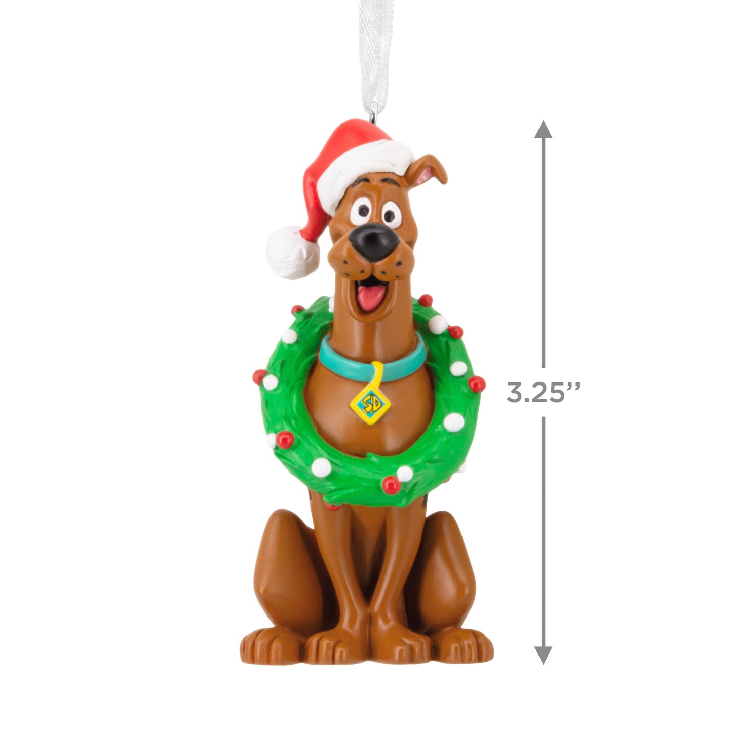 Scooby-Doo Hanging Ornament - With Wreath & Santa Hat