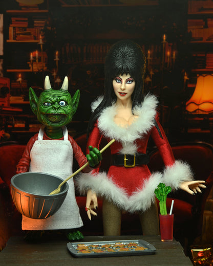 ELVIRA VERY SCARY XMAS ELVIRA DELUXE 8 INCH CLOTHED FIGURE