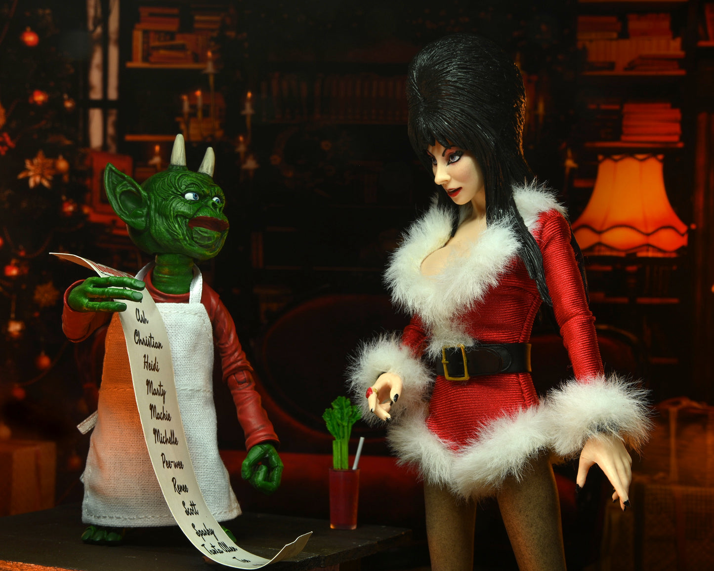 ELVIRA VERY SCARY XMAS ELVIRA DELUXE 8 INCH CLOTHED FIGURE