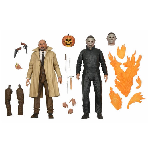 HALLOWEEN 2 MICHAEL MYERS AND DR LOOMIS ULTIMATE 2-PACK 7 INCH SCALE ACTION FIGURE