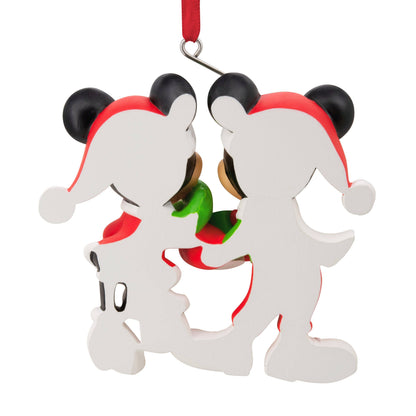 Collectable Disney Ornament - Festive Mickey & Minnie Mouse