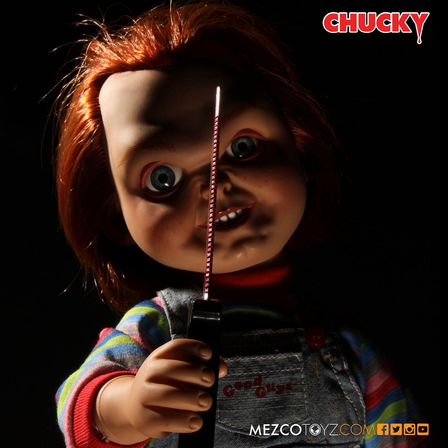 CHUCKY "EVIL FACE" 15 INCH MDS MEGA SCALE FIGURE WITH SOUND - STAR IMAGES UK EXCLUSIVE