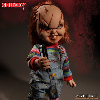 CHUCKY "SCARRED FACE" 15 INCH MDS MEGA SCALE FIGURE WITH SOUND - STAR IMAGES UK EXCLUSIVE