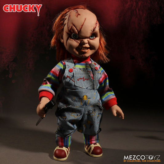 CHUCKY "SCARRED FACE" 15 INCH MDS MEGA SCALE FIGURE WITH SOUND - STAR IMAGES UK EXCLUSIVE