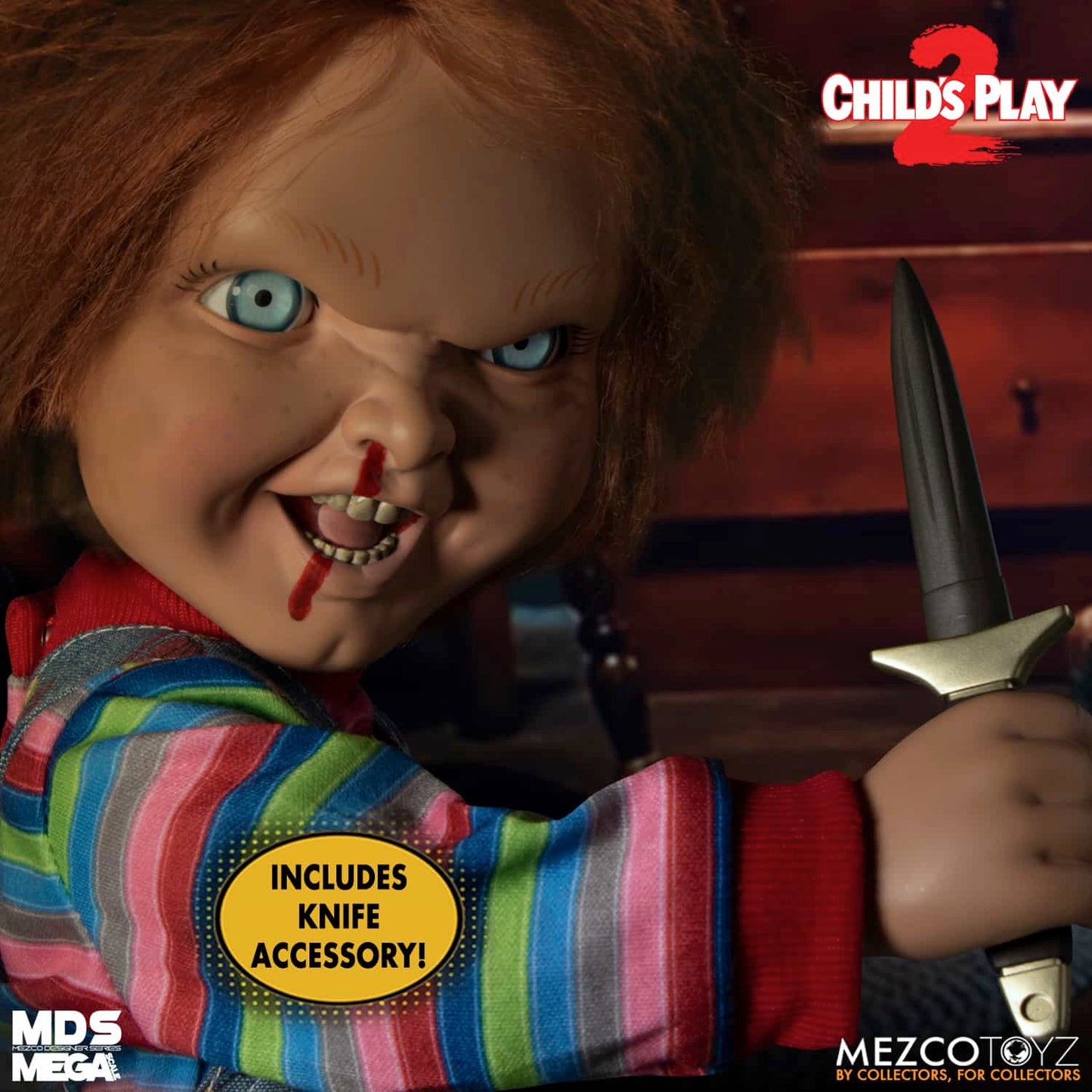 CHUCKY "MENACING" 15 INCH MDS MEGA SCALE FIGURE WITH SOUND