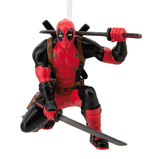 Marvel Hanging Ornament - Deadpool With Katana Swords & Pose