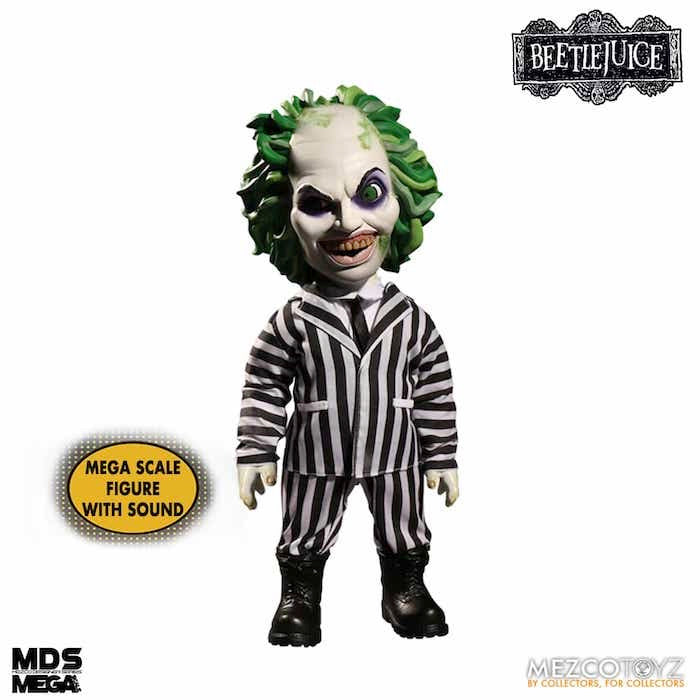 BEETLEJUICE 15 INCH MEGA SCALE ACTION FIGURE WITH SOUND - STRIPED SUIT BEETLEJUICE - MEZCO