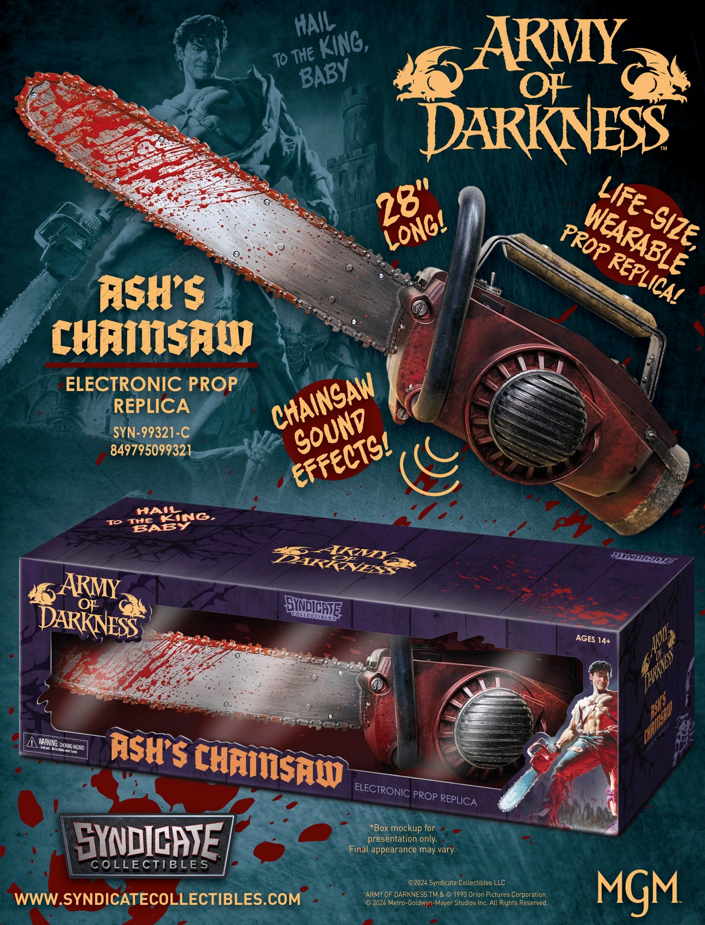 EVIL DEAD - ARMY OF DARKNESS ASH CHAINSAW 1:1 SCALE PROP REPLICA WITH SOUND