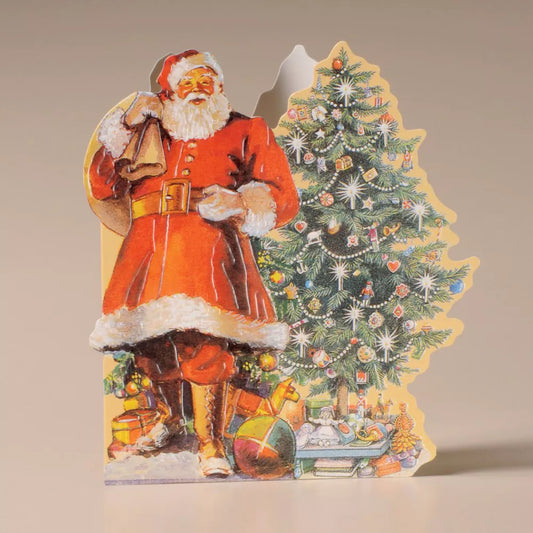 Santa, Tree and Toys Nostalgic Victorian Card
