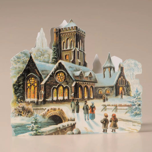 Victorian Church in the Snow Nostalgic Card