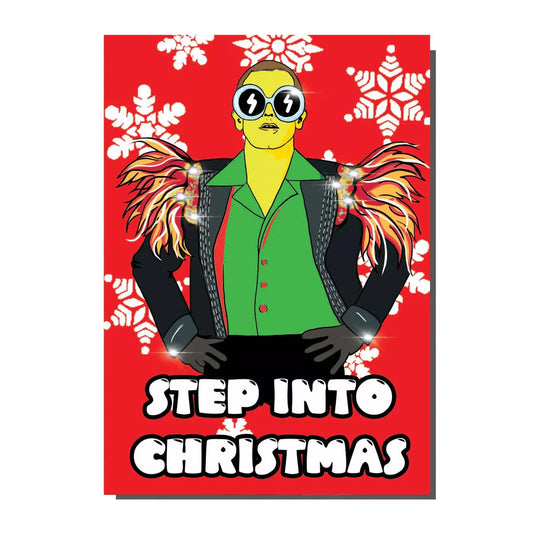 Elton John Step Into Christmas Greetings Card