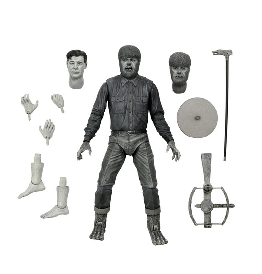 NECA Ultimate 7" Scale Action Figure Universal Monsters Black & White Wolfman