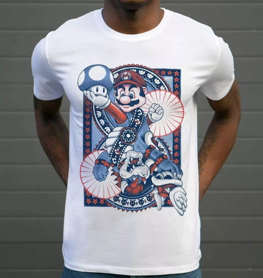 Mario Bowser T-shirt - Mario Bros Video Game Tattoo Tshirt