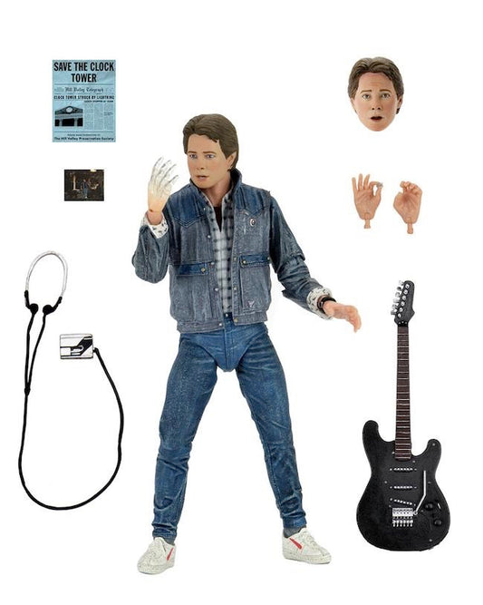 BACK TO THE FUTURE MARTY MCFLY 1985 GUITAR AUDITION ULTIMATE 7 INCH SCALE ACTION FIGURE BTTF