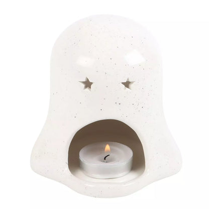 Ghost Shaped Tealight Candle Holder with Pumpkin