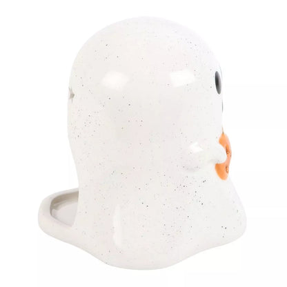 Ghost Shaped Tealight Candle Holder with Pumpkin