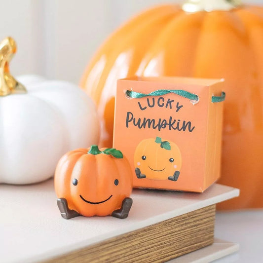 Cute Lucky Pumpkin Ornaments in Display