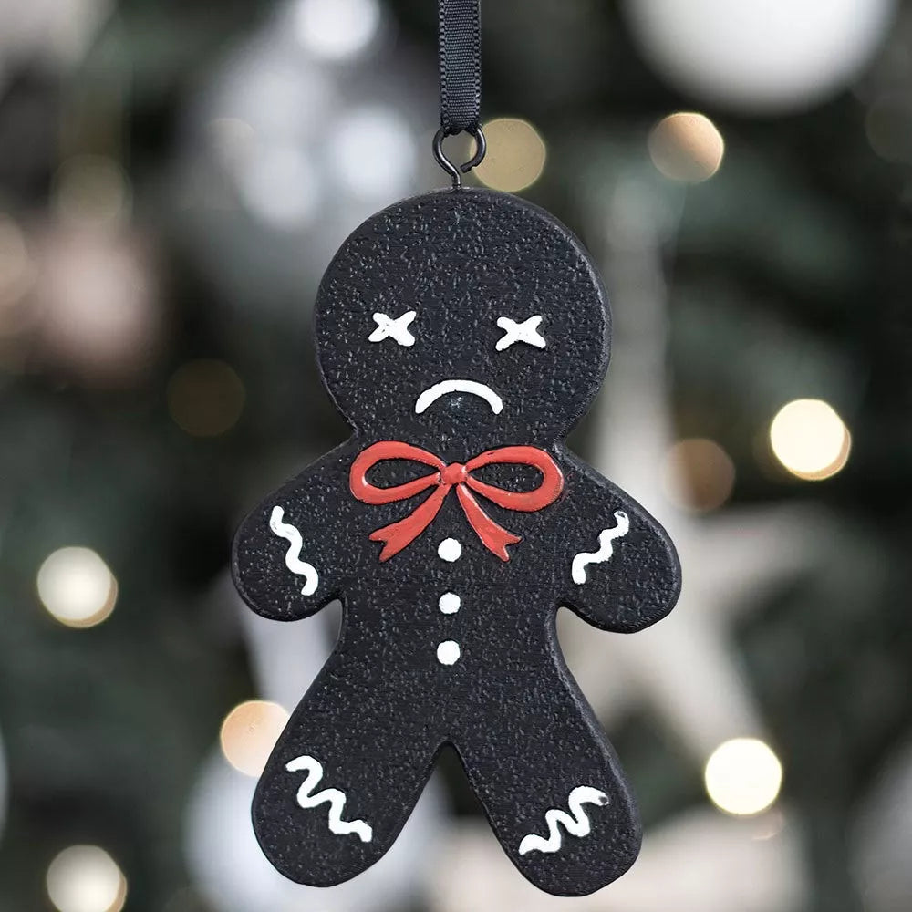 Spooky Gingerbread Man Gothic Hanging Ornament