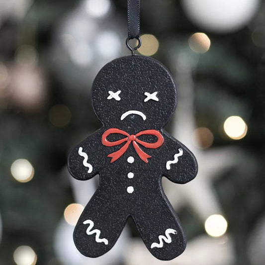 Spooky Gingerbread Man Gothic Hanging Ornament