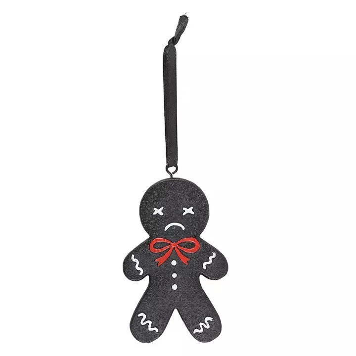 Spooky Gingerbread Man Gothic Hanging Ornament