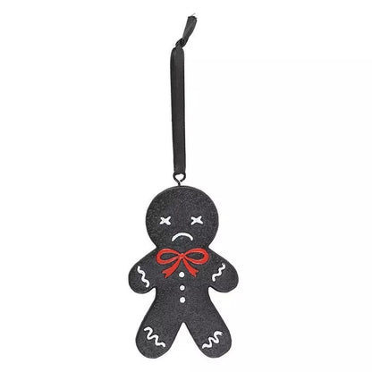 Spooky Gingerbread Man Gothic Hanging Ornament