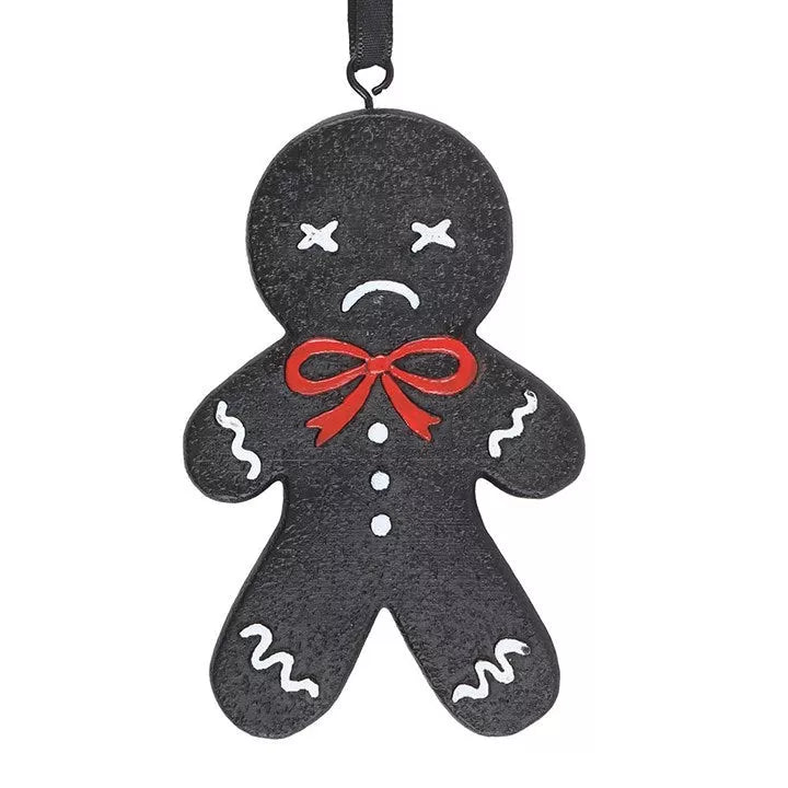 Spooky Gingerbread Man Gothic Hanging Ornament