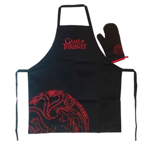 GAME OF THRONES APRON AND OVEN MITT SET TARGARYEN