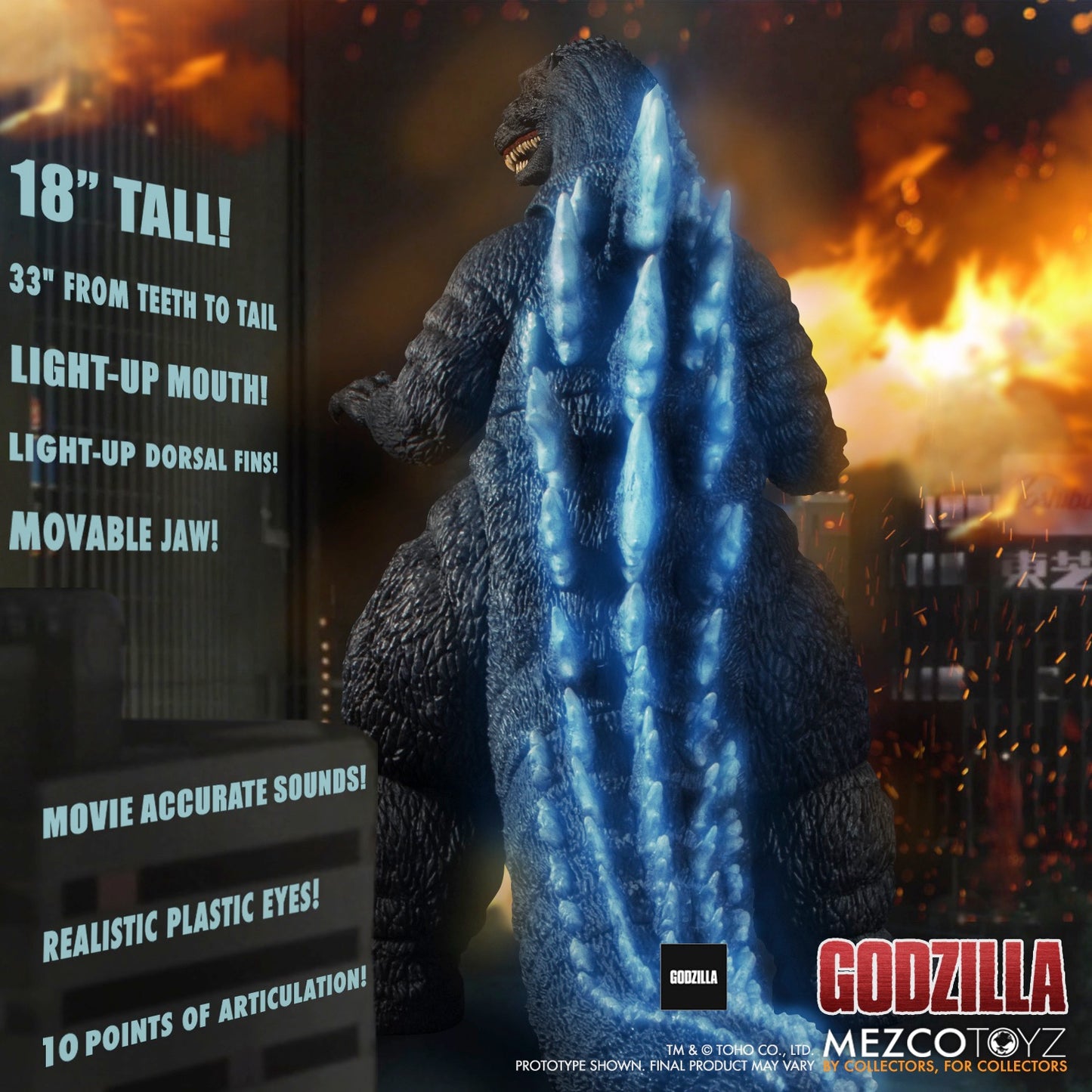 GODZILLA ULTIMATE 18 INCH TALL FIGURE (3 FEET FROM TEETH TO TAIL) - REDUCTION