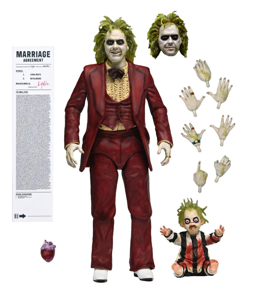 BEETLEJUICE (1988) RED TUXEDO BEETLEJUICE 7 INCH SCALE ACTION FIGURE (IN BLISTER PACKAGING)