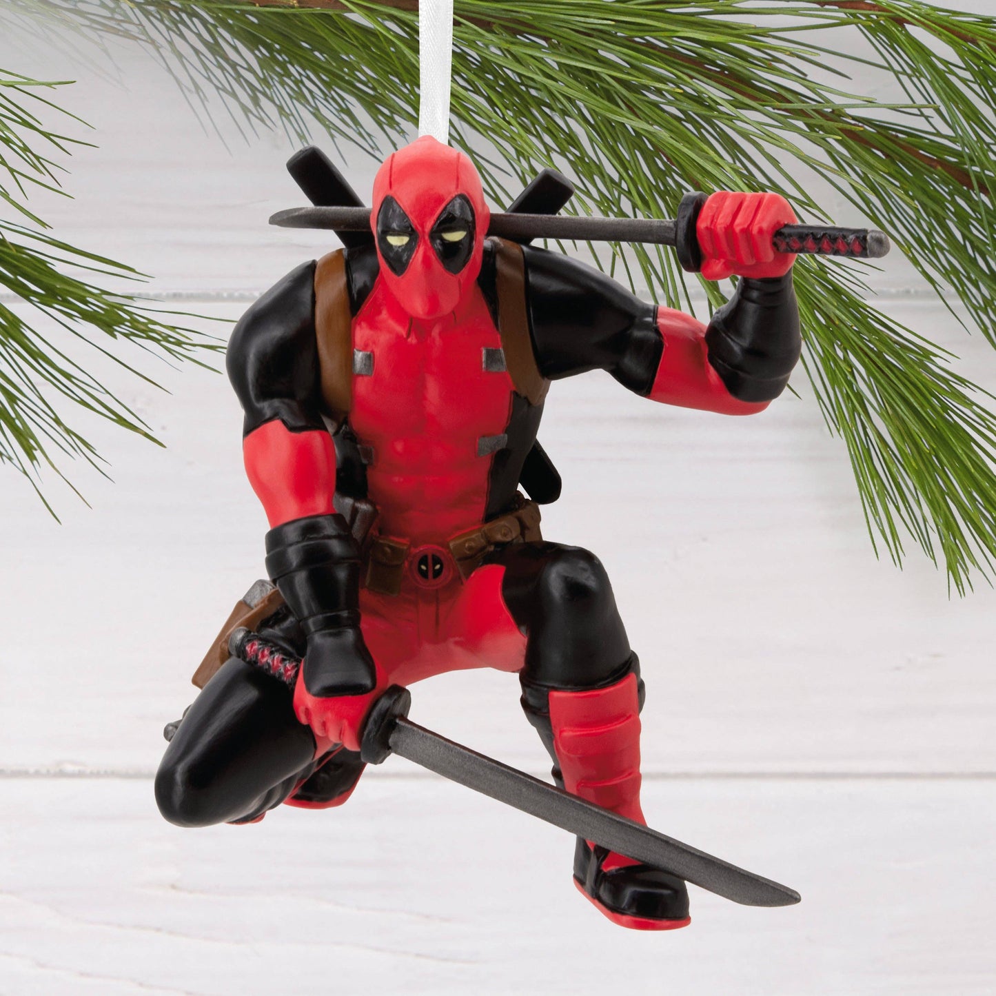 Marvel Hanging Ornament - Deadpool With Katana Swords & Pose