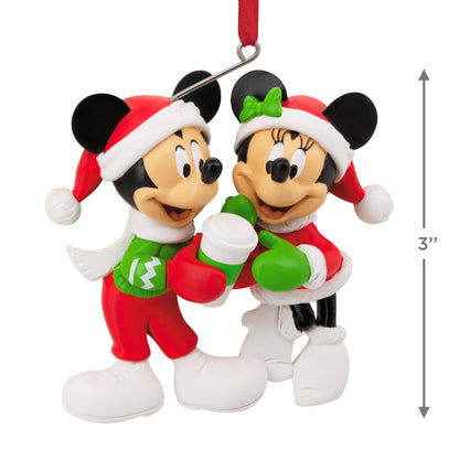 Collectable Disney Ornament - Festive Mickey & Minnie Mouse