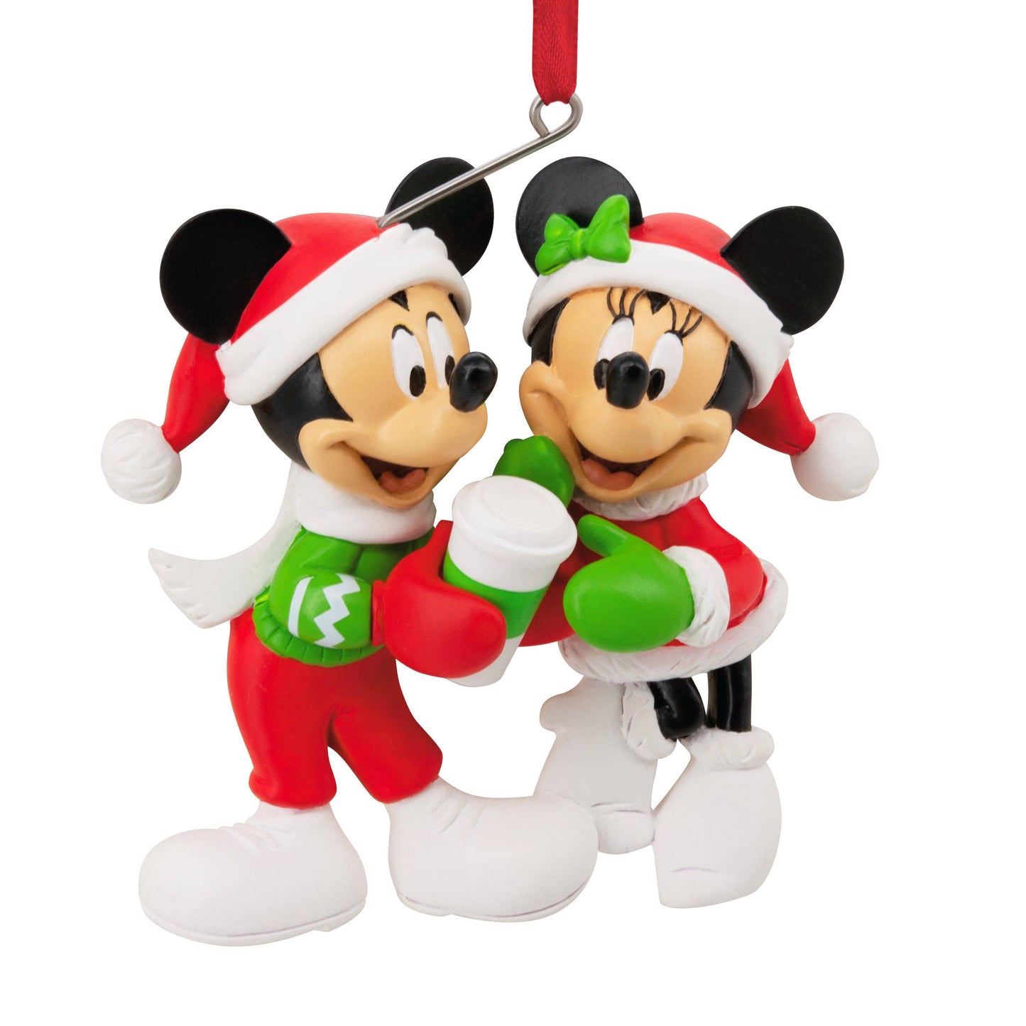 Collectable Disney Ornament - Festive Mickey & Minnie Mouse